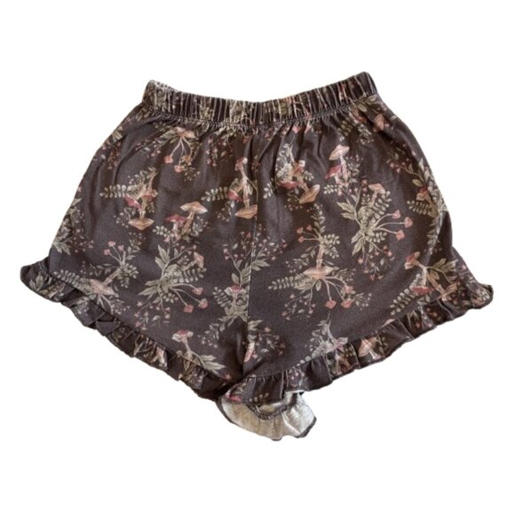 🍄 Hot Topic Brown Mushroom Flora Tank Top & Ruffled Shorts Lounge Set 🍄 - Picture 7 of 9